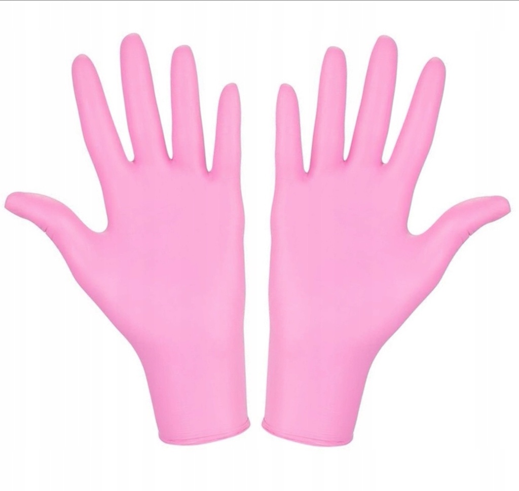 RĘKAWICE NITRYLOWE RÓŻOWE &quot;M&quot; B/PUD (100 SZT)