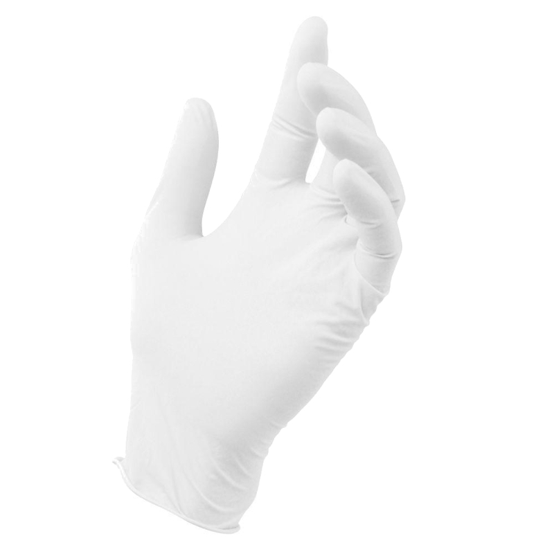 RĘKAWICE LATEKSOWE PUDROWE BIAŁE L (100 SZT)-V23
