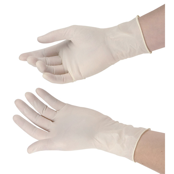 RĘKAWICE WINYLOWE BEZPUDROWE BIAŁE S (100 SZT)