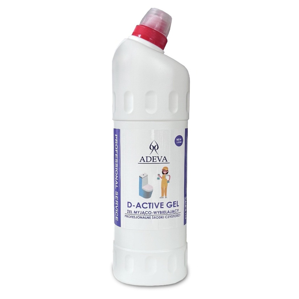 ADEVA D-ACTIVE GEL 1L - ŻEL MYJĄCO-WYBIELAJĄCY (CHLOR) 1L  WC KACZKA